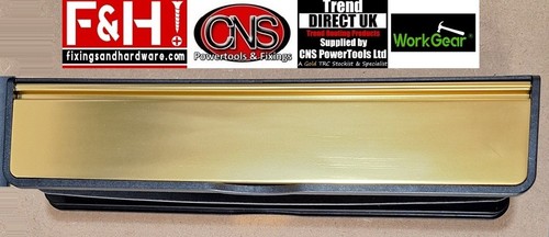 Gold letterbox letter plate - gold,