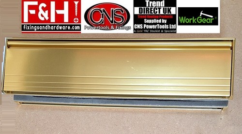 Gold letterbox letter plate - gold,